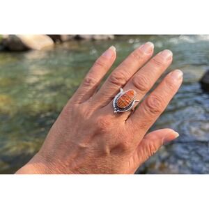 Zuni Ring - Signed Sz 8US Handmade Native American Pueblo Jewelry **
